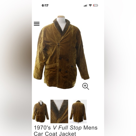 Vintage 1970’s V Full Stop Mens Car Coat  Jacket  Large - Picture 3 of 3